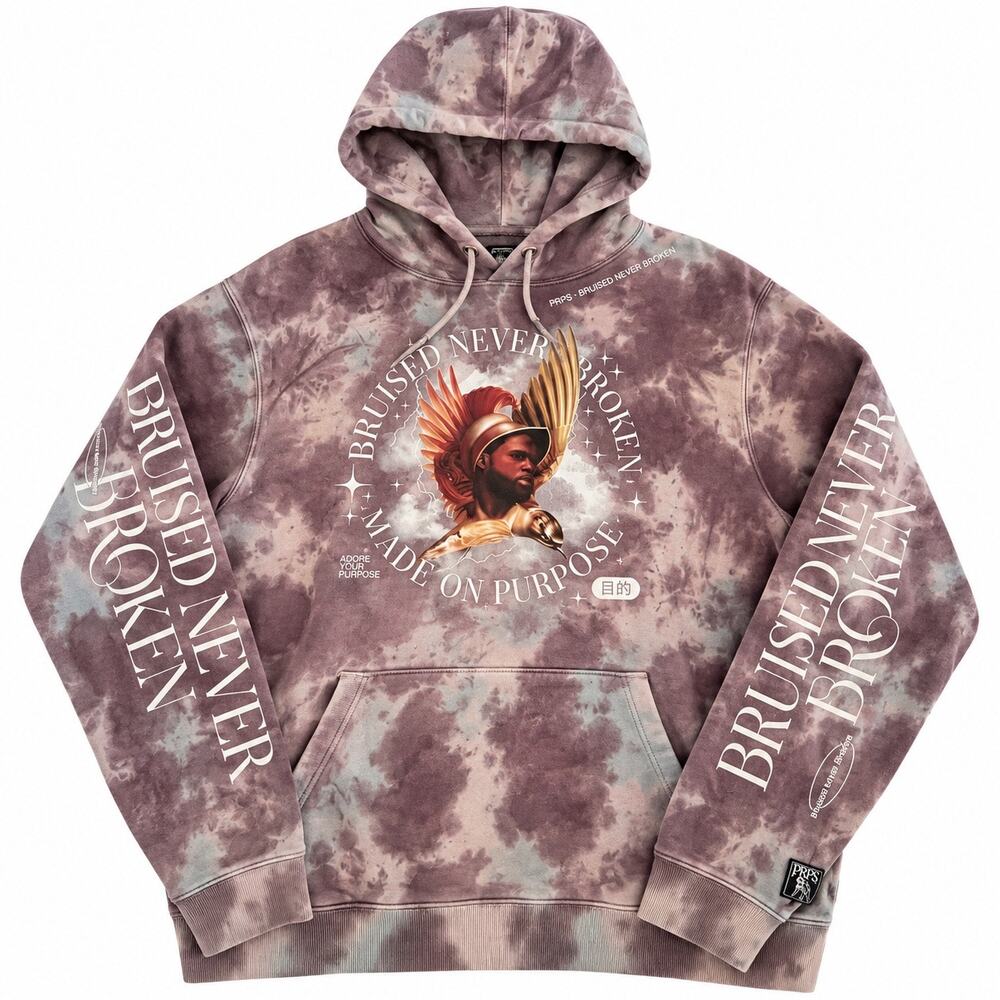 PRPS Bruised Never Broken Tie Dye Graphic Hoodie XXL